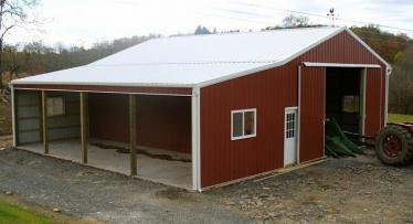 Equipment shed with porch